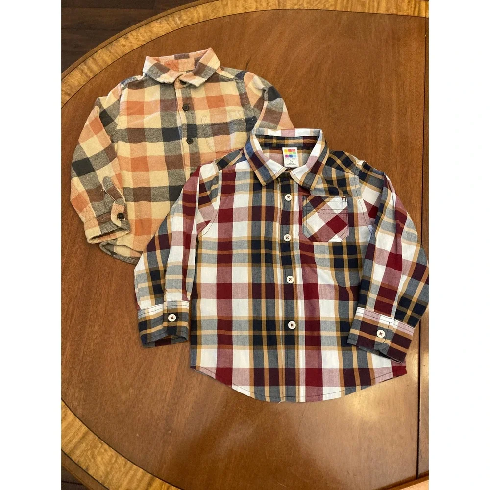 Healthtex/Cat&Jack  Toddler Boys Button Down Shirt Set 2pc Multi Color 3T